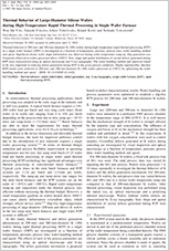 JJAP Thermal Behavior of Si